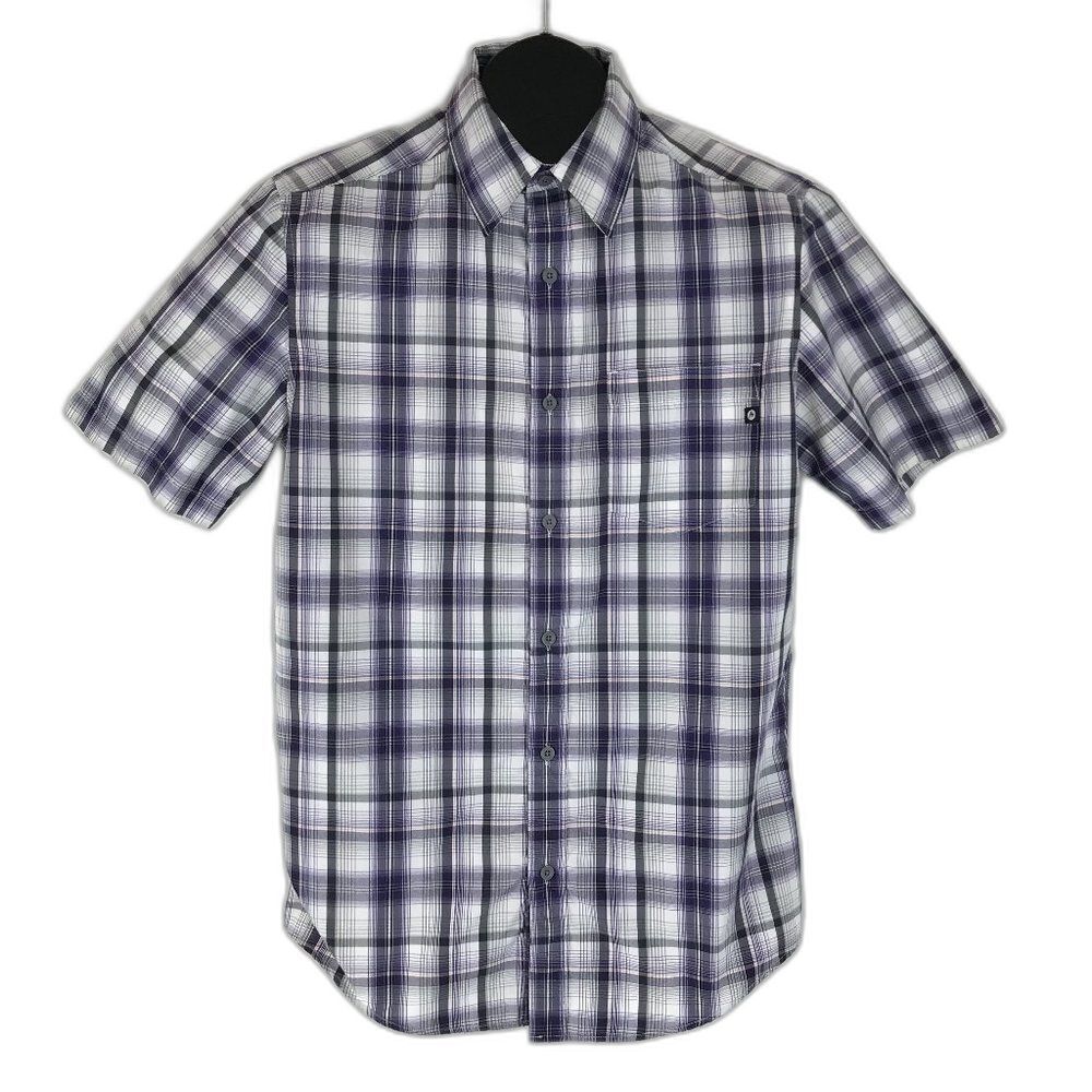 Marmot Plaid Button Up Shirt Men's Size Small Short Sleeve Pocket Outdoor Casual